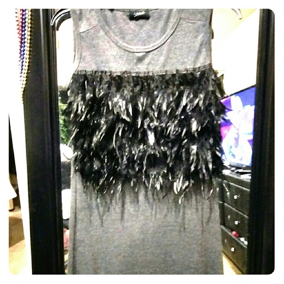 Gorgeous Charcoal Gray Feather Legging Set - Picture 1 of 5